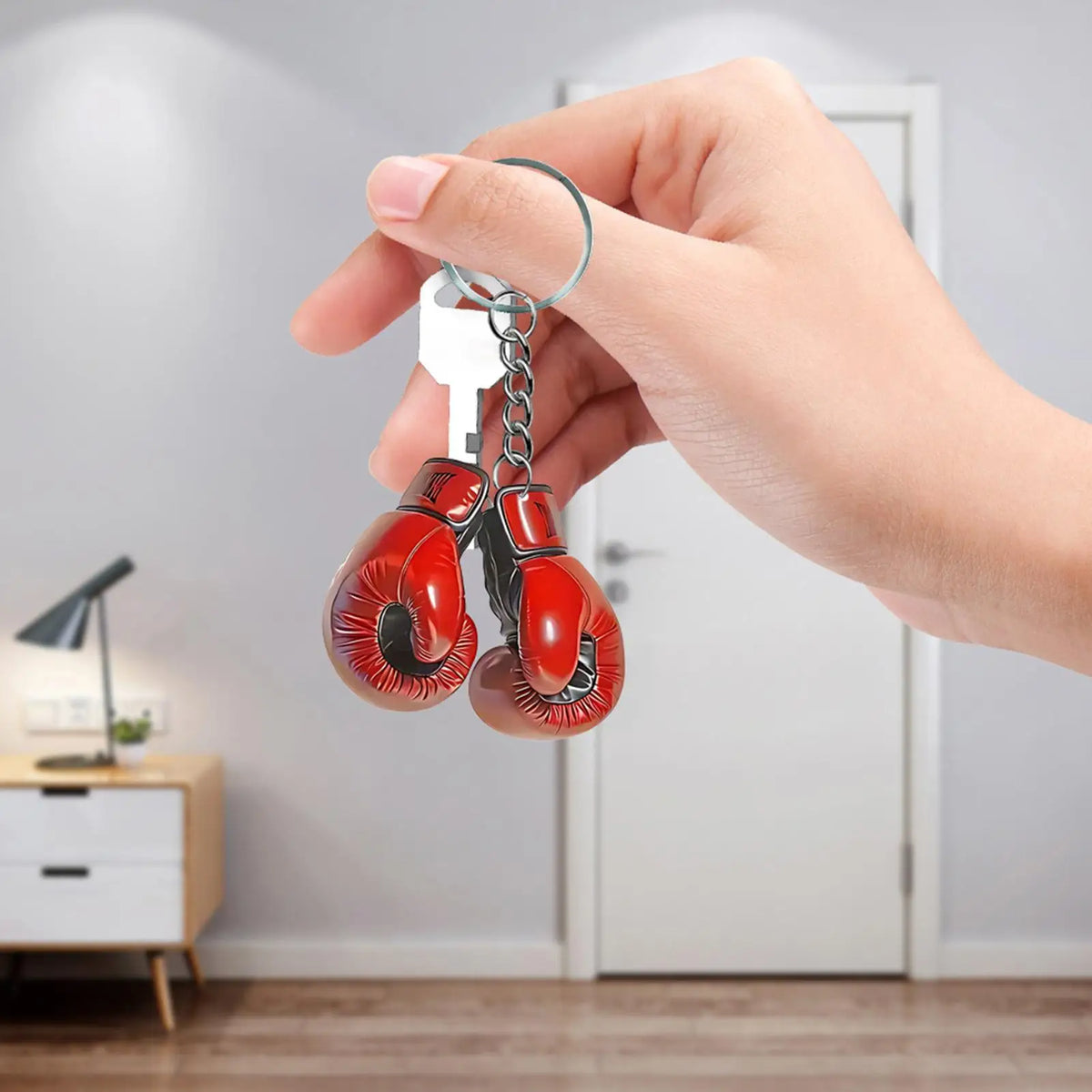 Boxing Gloves Key Rings 2D Acrylic Bag Charm Keychain Exquisite