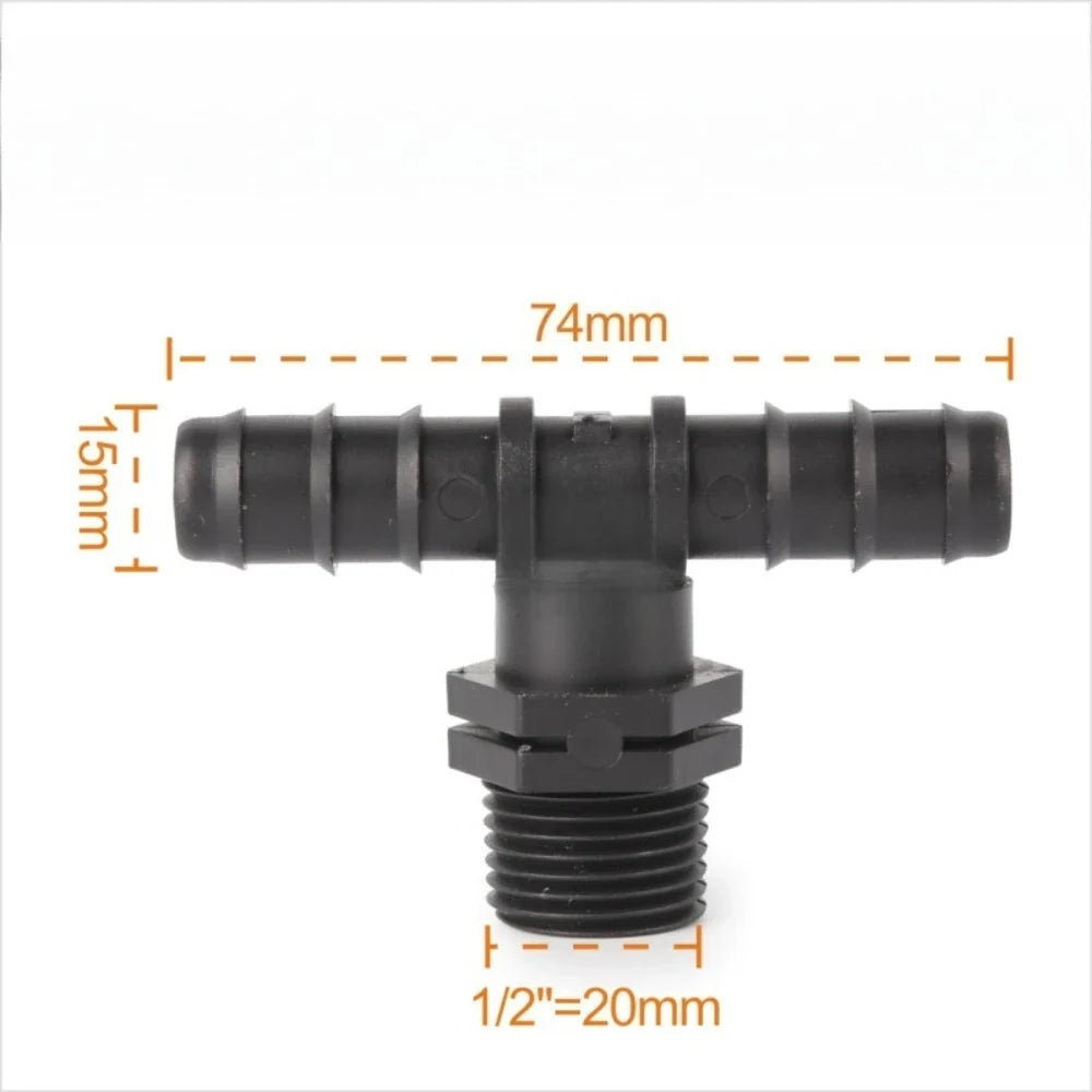 10-Pc 1/2" Drip Irrigation Fittings Kit – Tee, Elbow & Plug