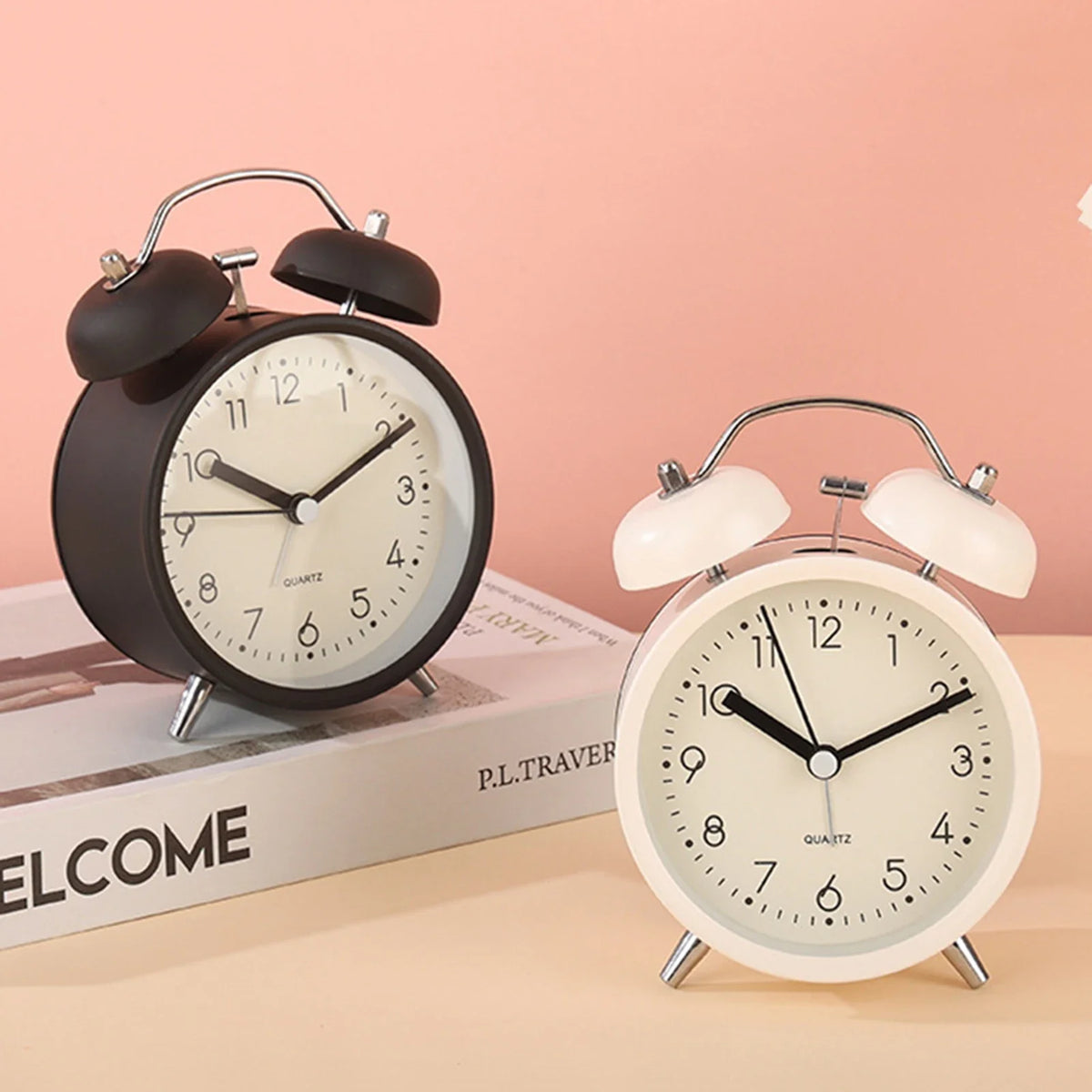 Luxfacigoo Twin-Bell Vintage Alarm Clock with Night Light