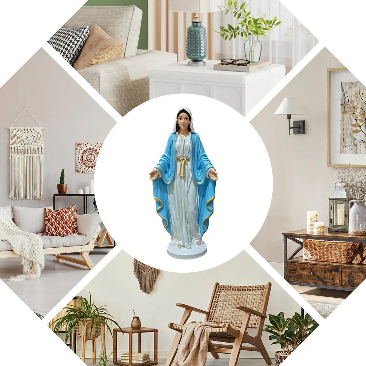 Virgin Mary Catholic Statue – Resin Holy Mother Figurine
