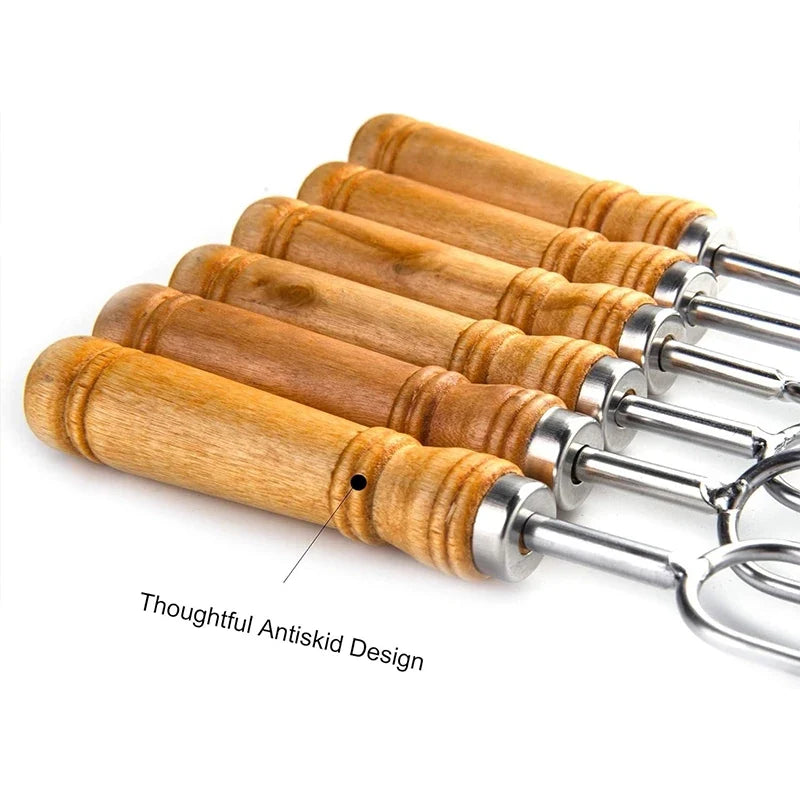 Double Prong BBQ Skewers – U-Shaped Stainless Steel Grilling Forks