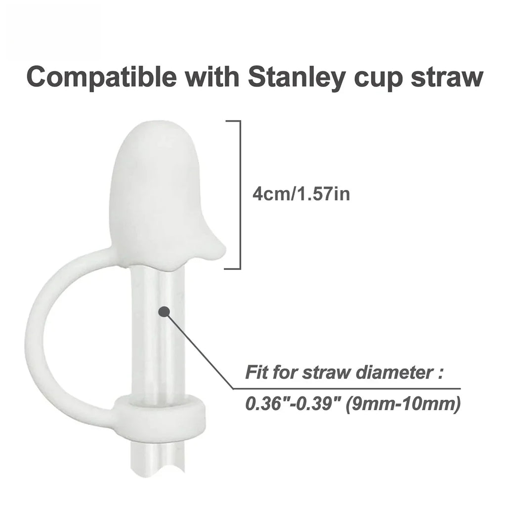 Cute Ghost Straw Covers Cap Compatible Stanley Cup 30 Reusable