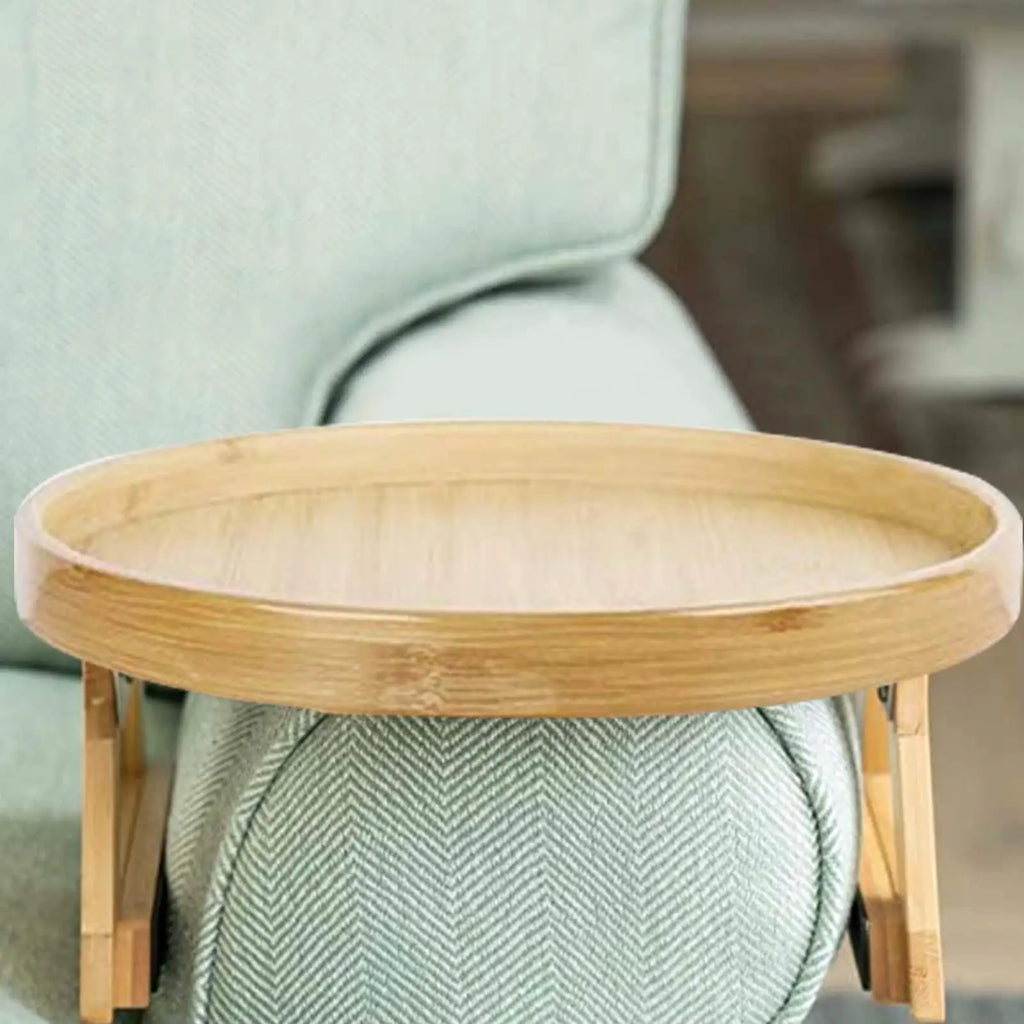Wooden Clip-On Couch Arm Tray Table – 25cm Side Table
