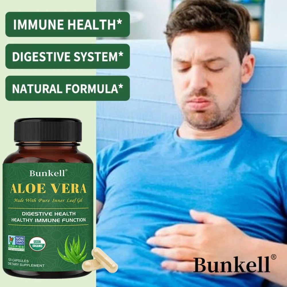 Aloe Vera Extract Capsules – Digestive Support, Non-GMO 120ct