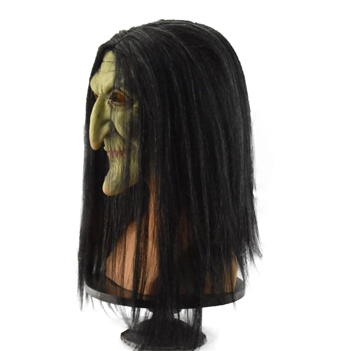 Scary Old Witch Latex Mask with Hair | Halloween Costume