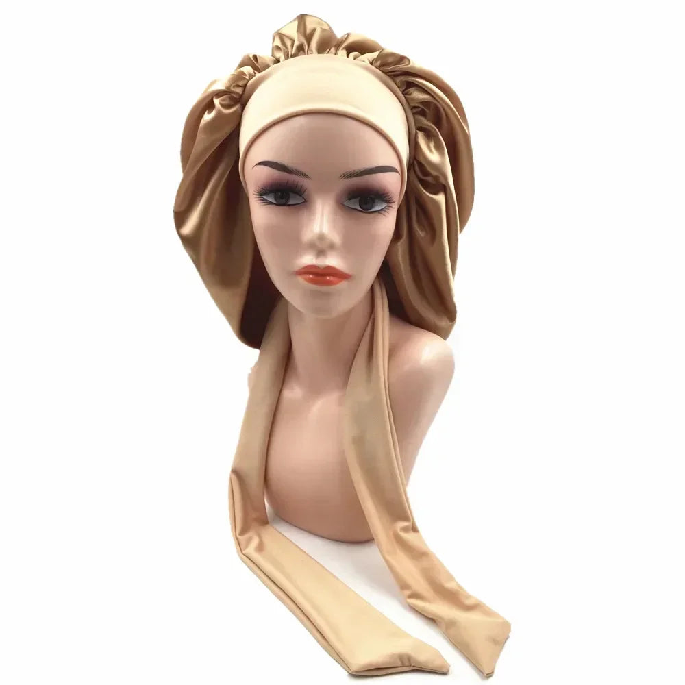 Extra Large Satin Lined Sleep Bonnet | Women's Night Cap