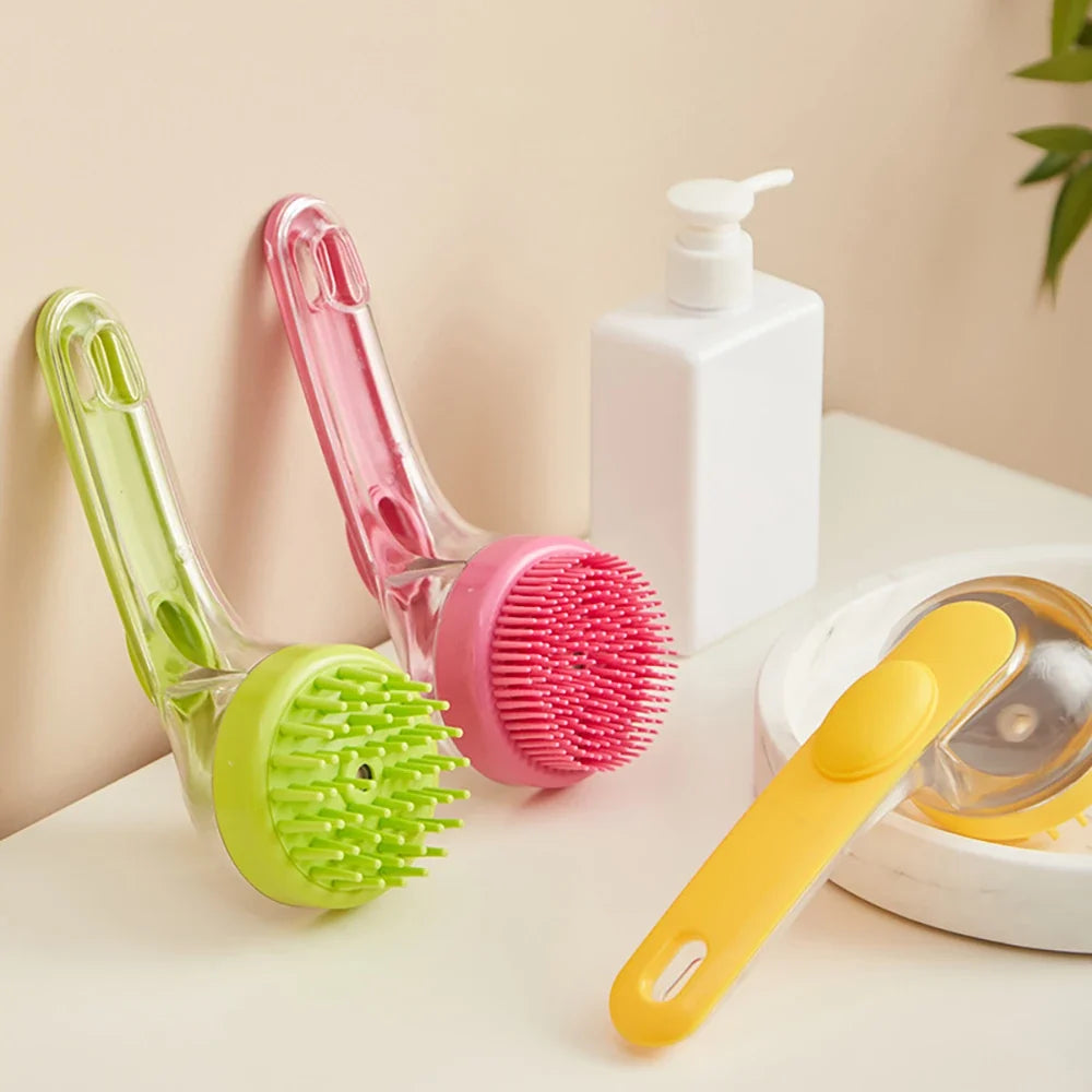 2-in-1 Shampoo Dispenser Scalp Massage Hair Brush