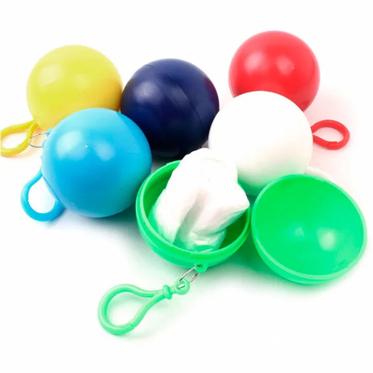Portable Disposable Raincoat Keychain Ball | Travel Poncho