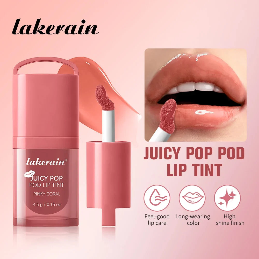 Lakerain Juicy Pop Pod Lip Tint Gloss – High Shine, 9 Shades