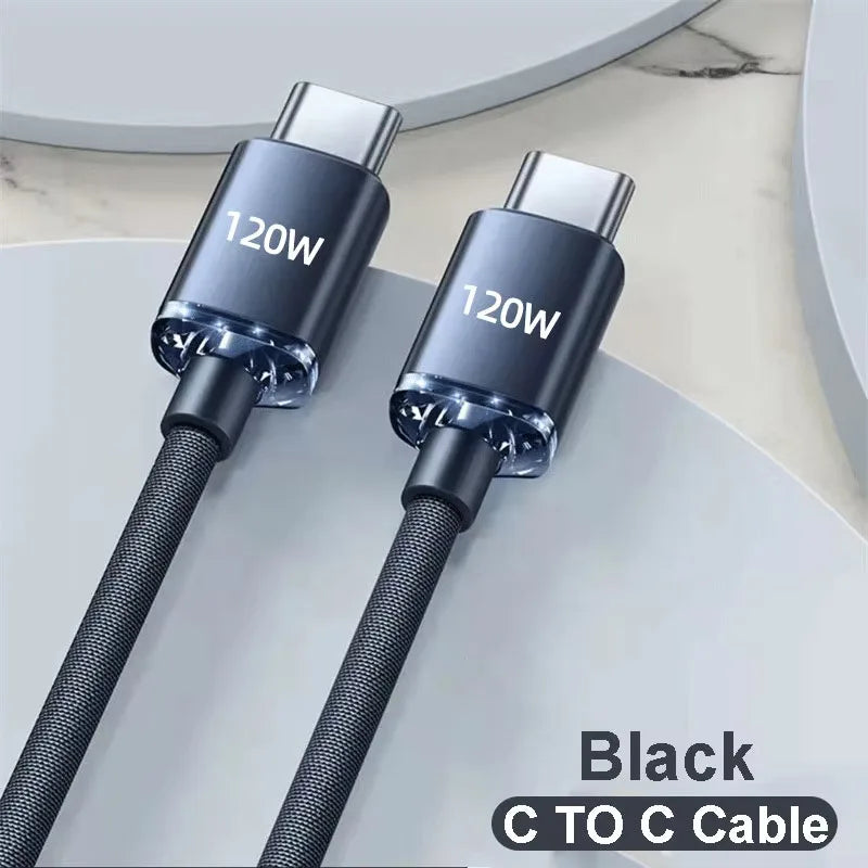 120W USB-C to USB-C Fast Charging Cable | iPhone Samsung