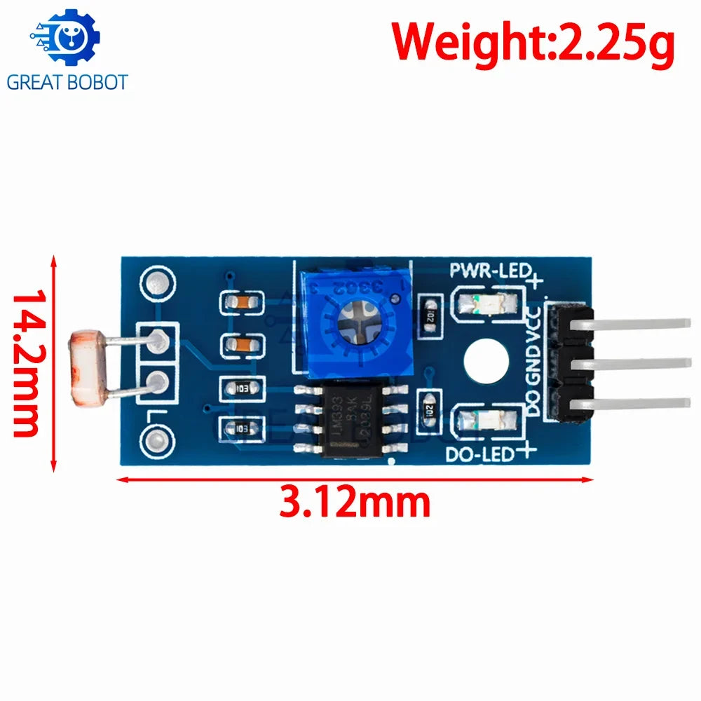 Photosensitive Light Intensity Sensor Module for Arduino