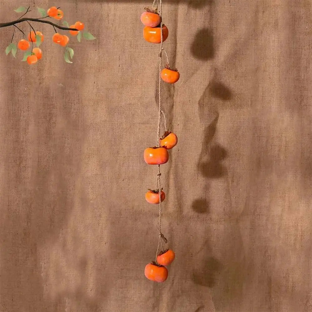 Artificial Persimmon Garland 80cm | Festive Wall Hanging Decor