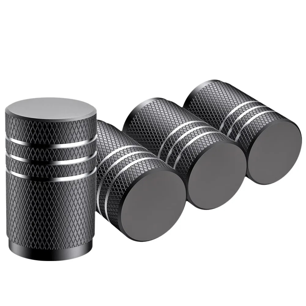 4-Pack Aluminum Valve Stem Caps – Car, Motorcycle & Bike