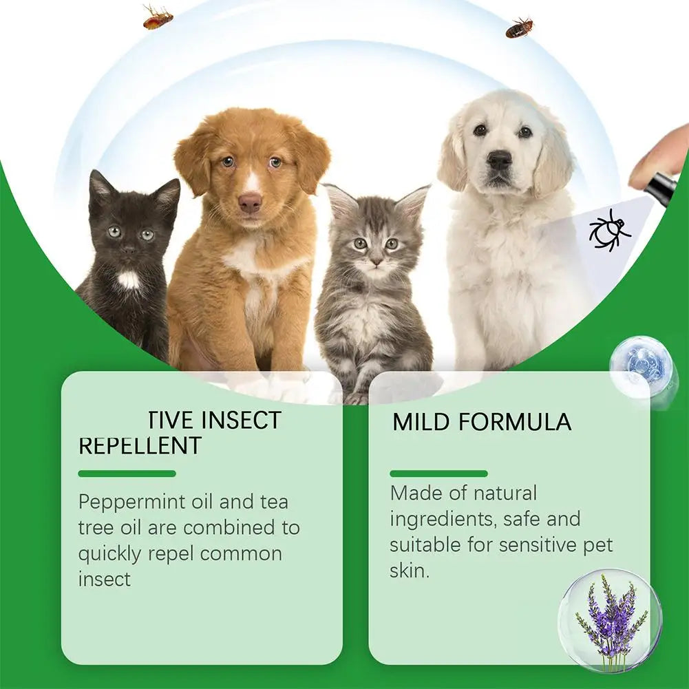 Pet Insect Repellent Dog Cat Hair Skin Spray Daily Gentle Care Agent
