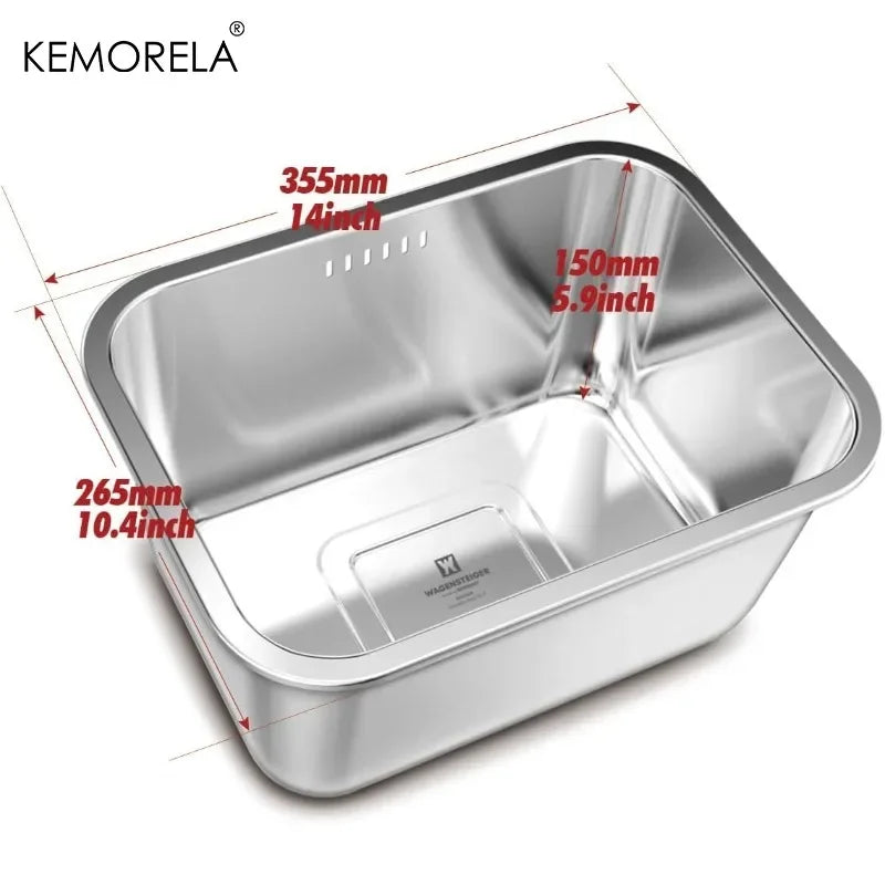 10L Stainless Steel Dishpan – Large Kitchen Wash Basin & Tub