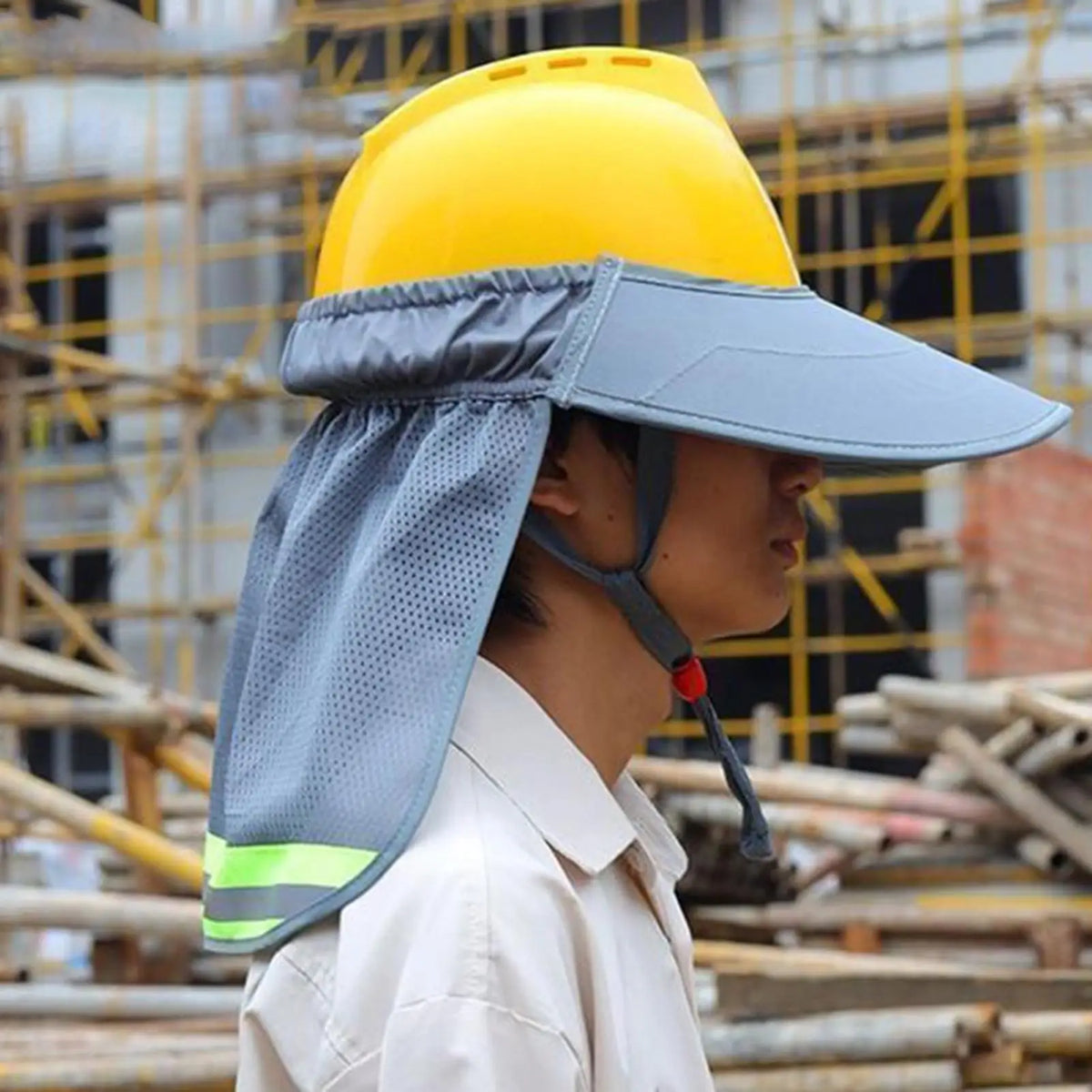 Hard Hat Sun Shade with Reflective Stripe & Neck Shield