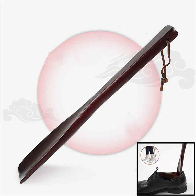 Professional Wooden Shoe Horn – Long Handle Shoe Lifter