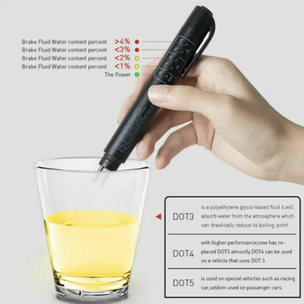 Brake Fluid Tester LED Indicator | DOT3 DOT4 DOT5 Testing Pen