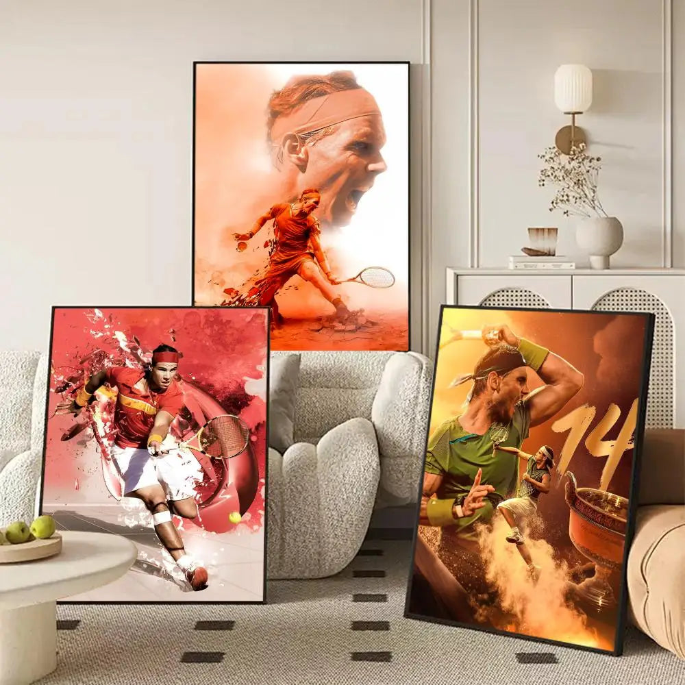 Rafael Nadal Canvas Poster – Unframed Tennis Wall Art Print