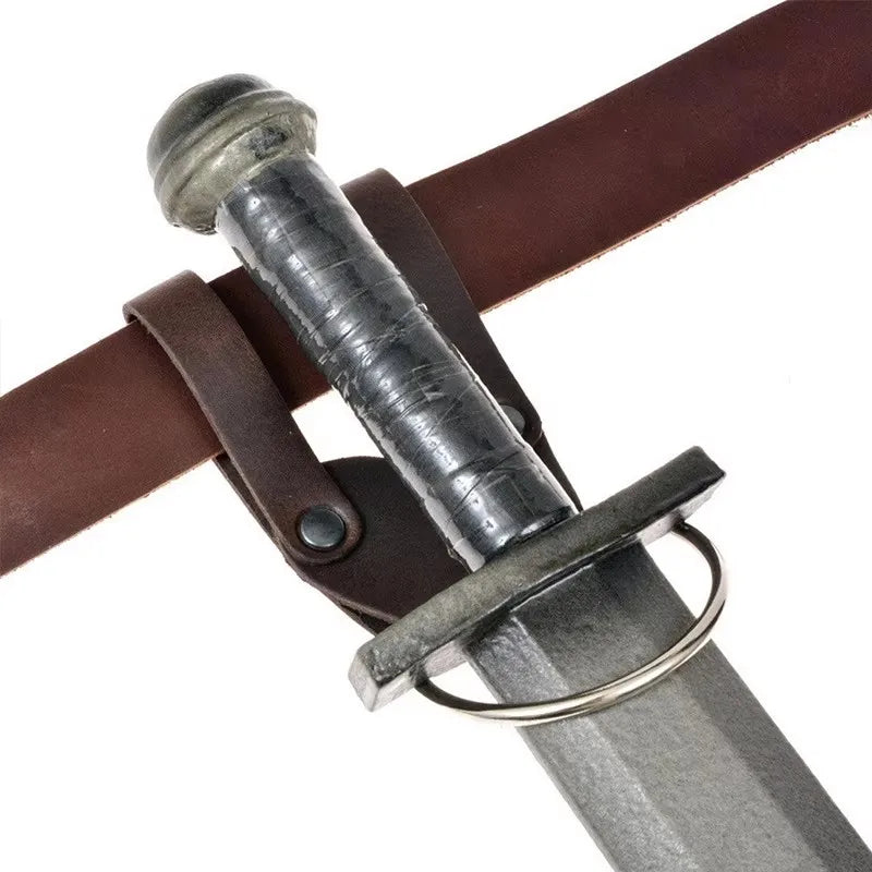 Medieval Viking Knight Pirate Leather Belt Sword Frog Metal Ring Axe