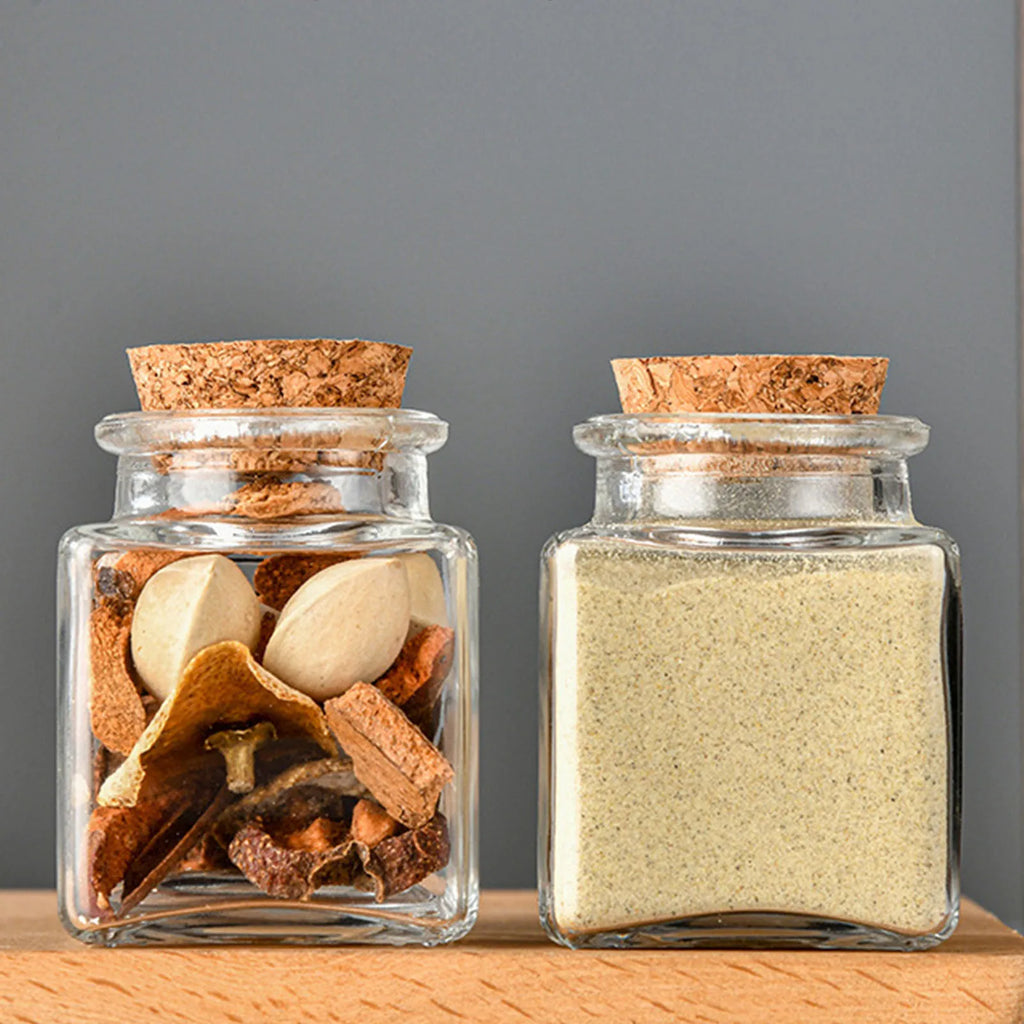50ml Clear Glass Cork Bottles for DIY, Spice & Party Decor
