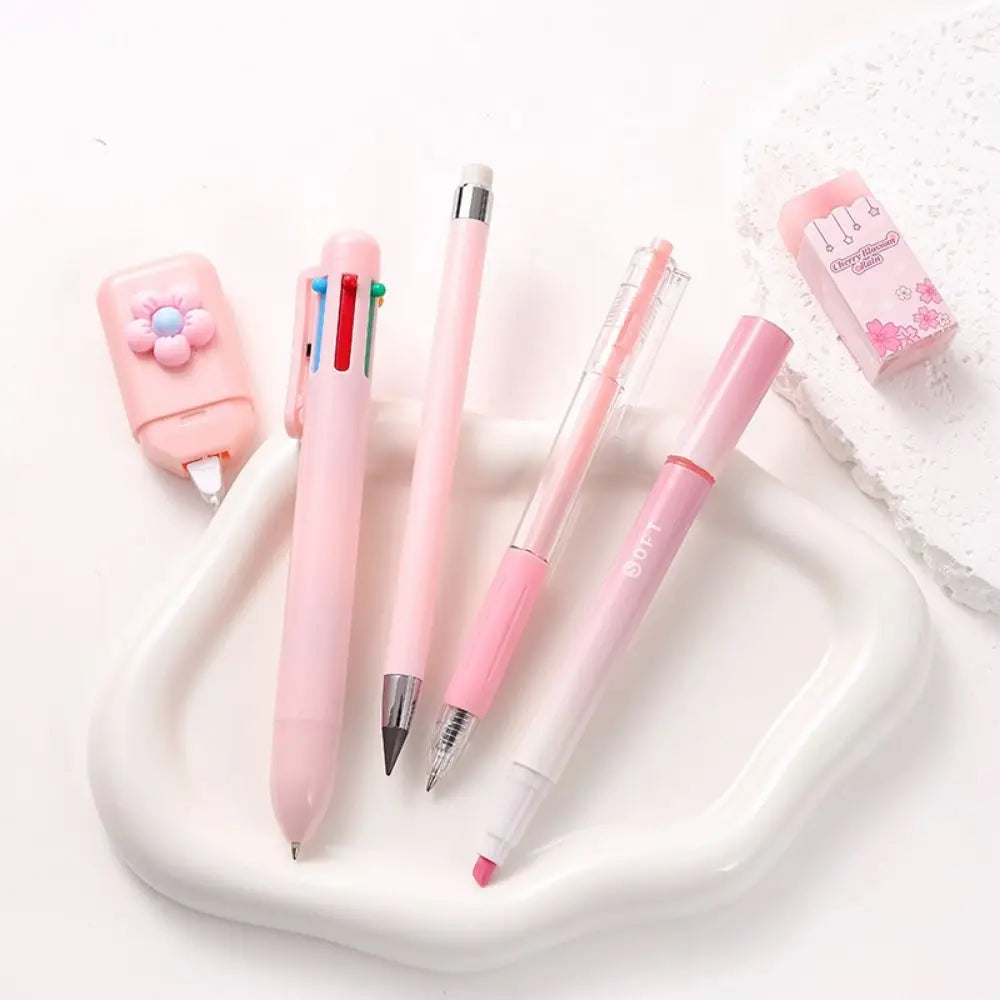 6-Piece Cartoon School Stationery Set – 6 Color Ballpoint Pens