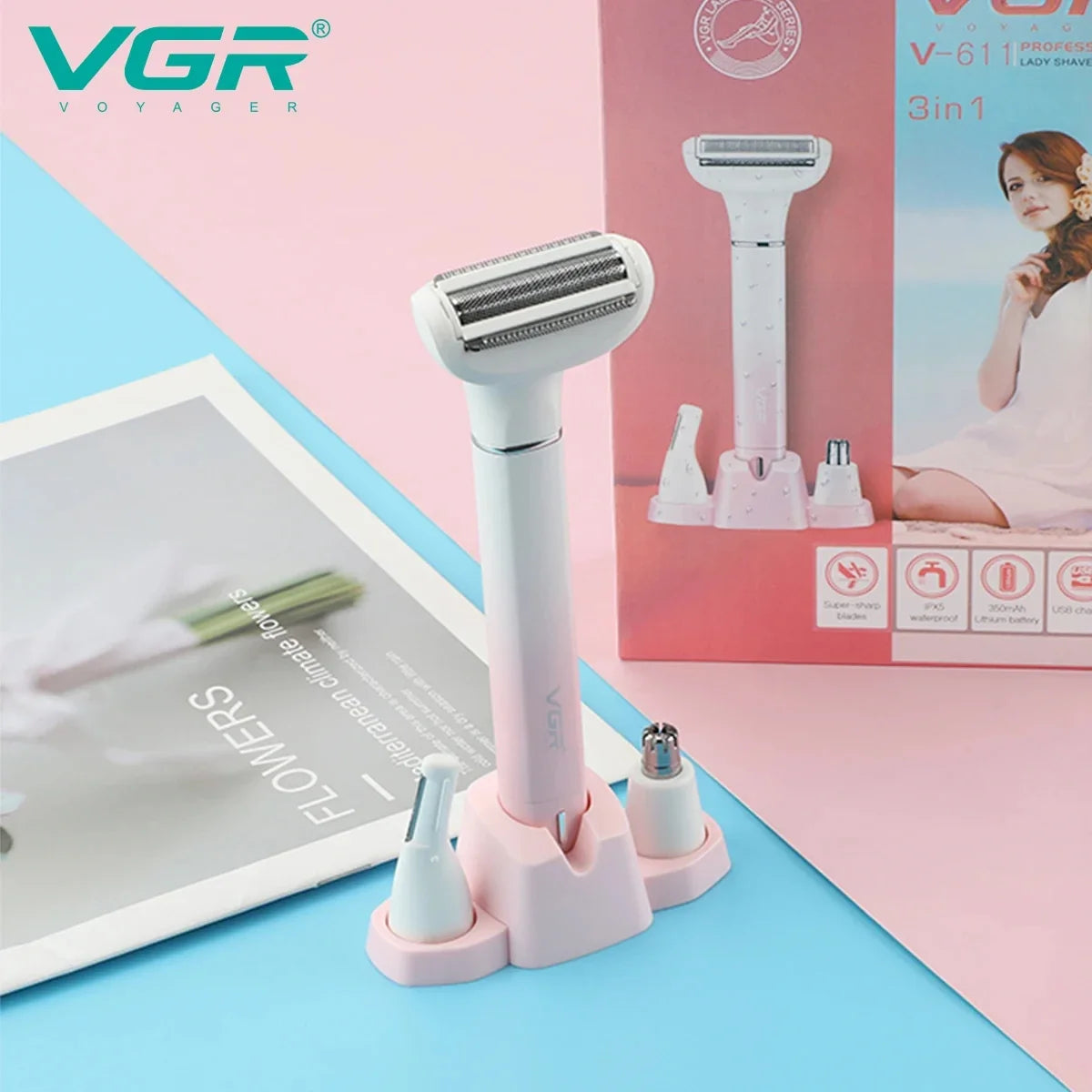 VGR V-611 3-in-1 Electric Trimmer | Face, Brow & Body