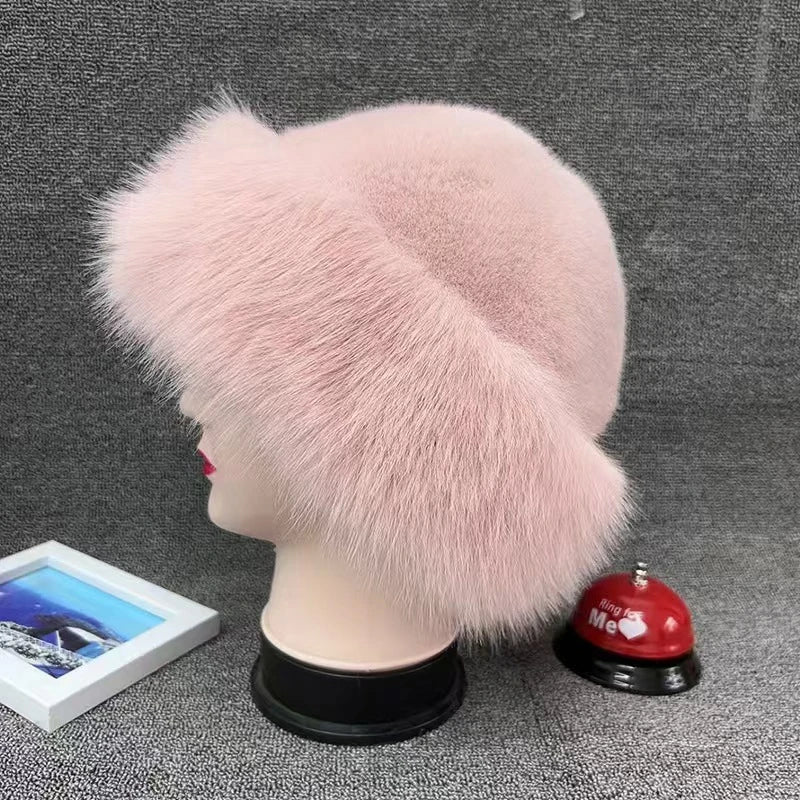 Women's Faux Fox Fur Winter Hat | Warm Windproof Russian Cap