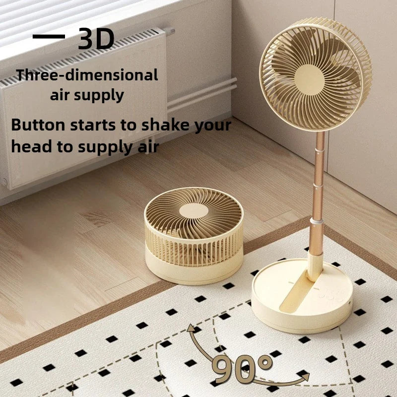 URGGU 5400mAh Rechargeable Portable Fan – 4 Speed Foldable