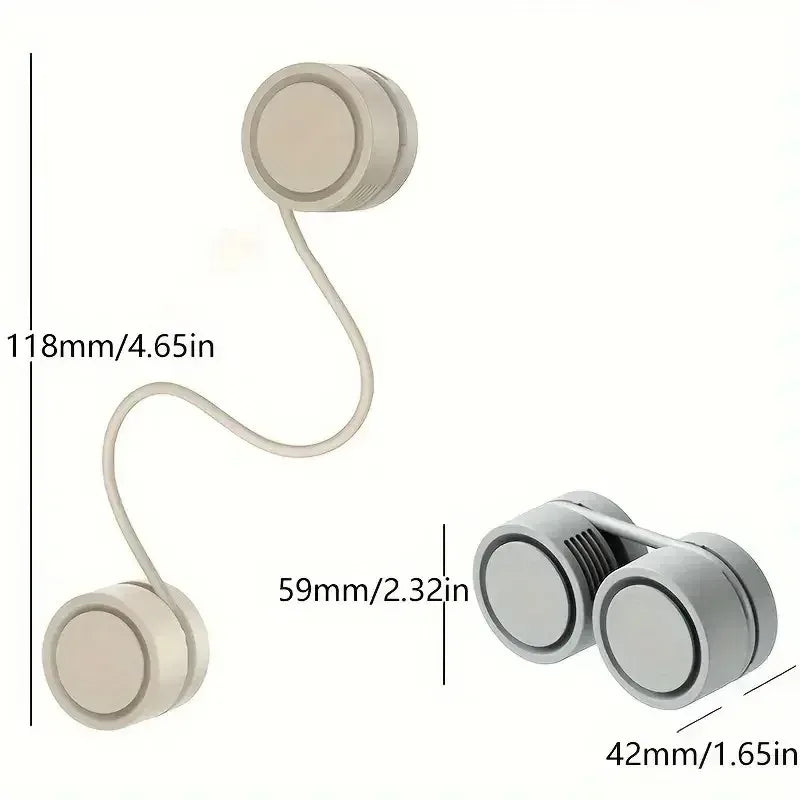 Bladeless Wearable Neck Fan – 3-Speed 360° Rechargeable