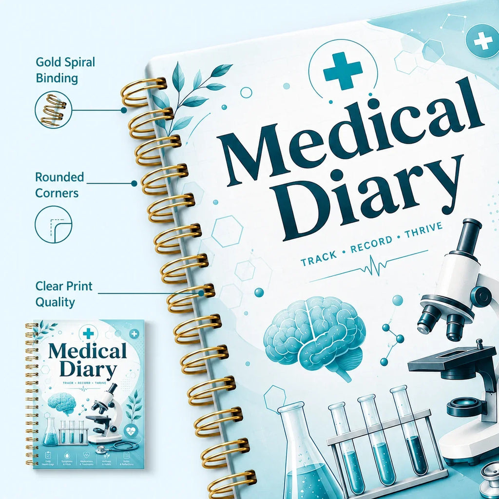 Medical Diary A5 Spiral Health Journal Daily Logs Wellness Tracker