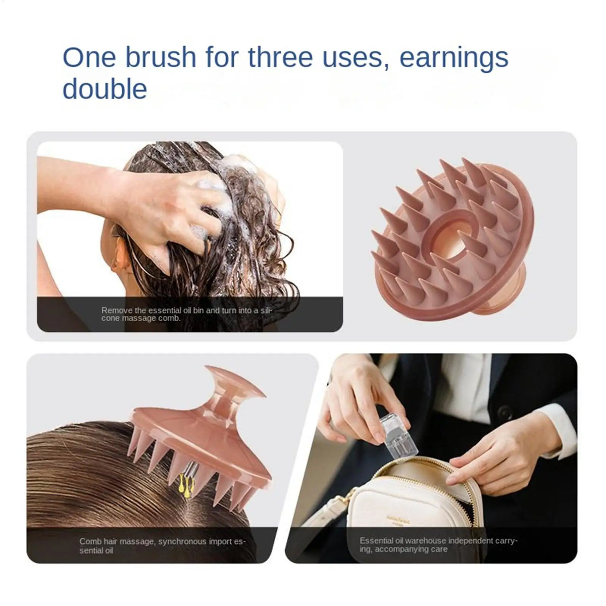 Silicone Scalp Massager Brush & Oil Applicator | Hair Care
