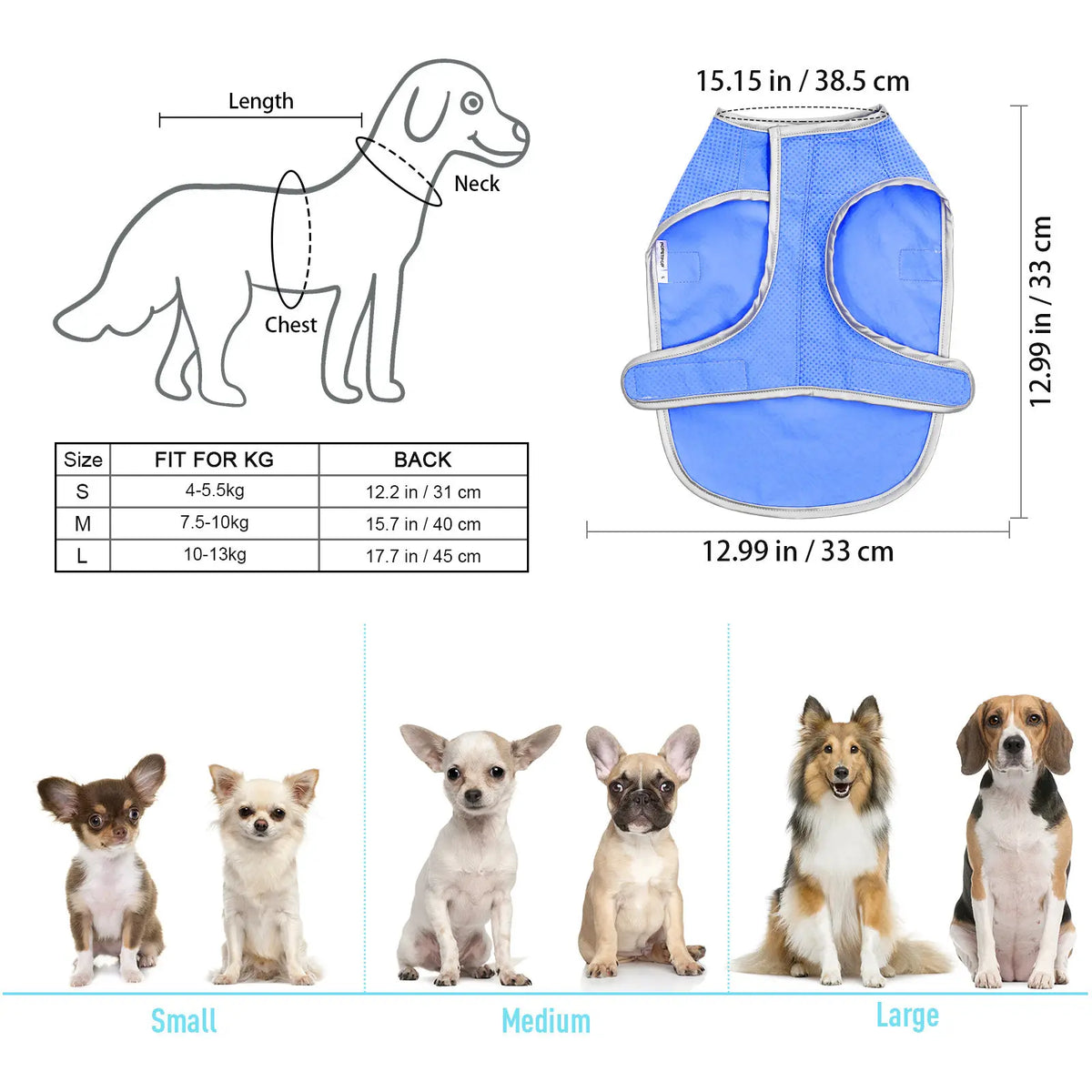Dog Cooling Vest Puppy Waistcoat S Lightweight Pva Technology