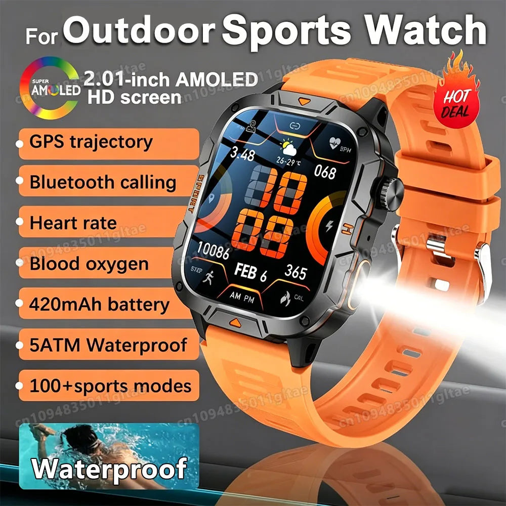 Outdoor Military Smartwatches Bluetooth Call Men 2 01 Blood Oxygen