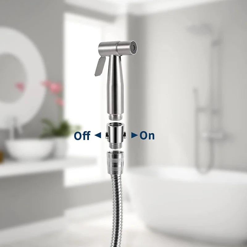 One-Button Shower Head Shut-Off Valve | Water Flow Stop Switch