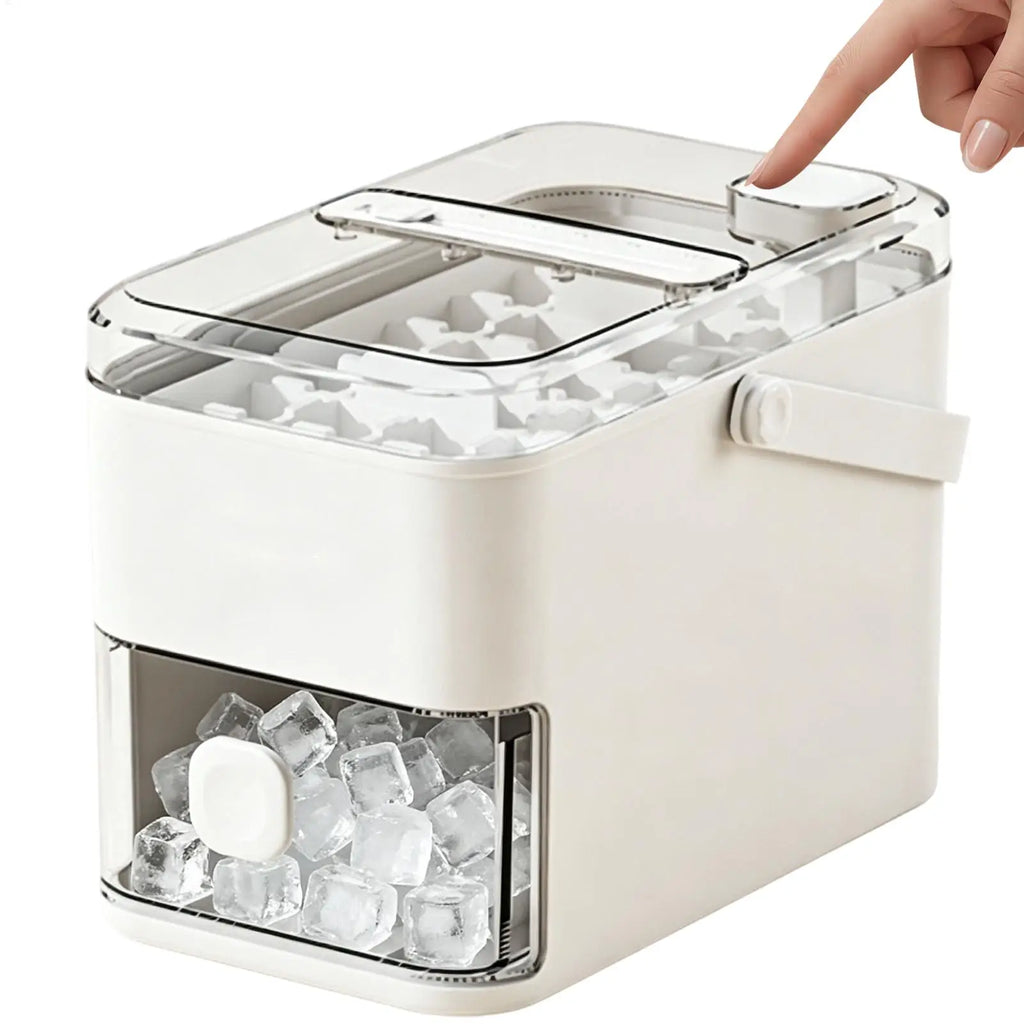 56-Cavity Double Layer Ice Tray with Press Lid & Storage Box
