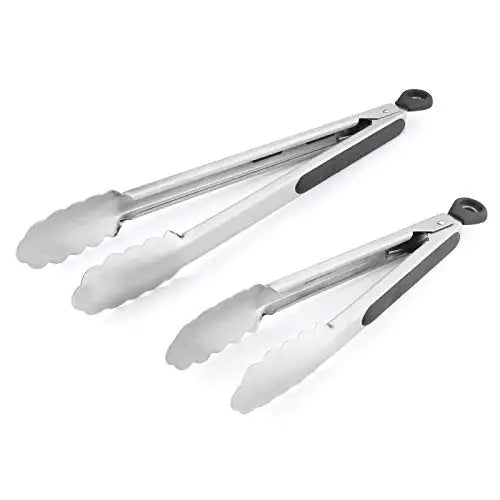 Stainless Steel BBQ Tongs – Non-Slip Extended Food Clamp