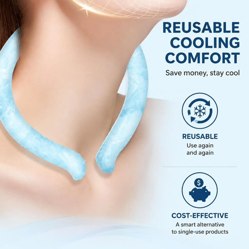 Reusable Neck Cooling Ring – Ice Wrap for Summer Outdoor Use