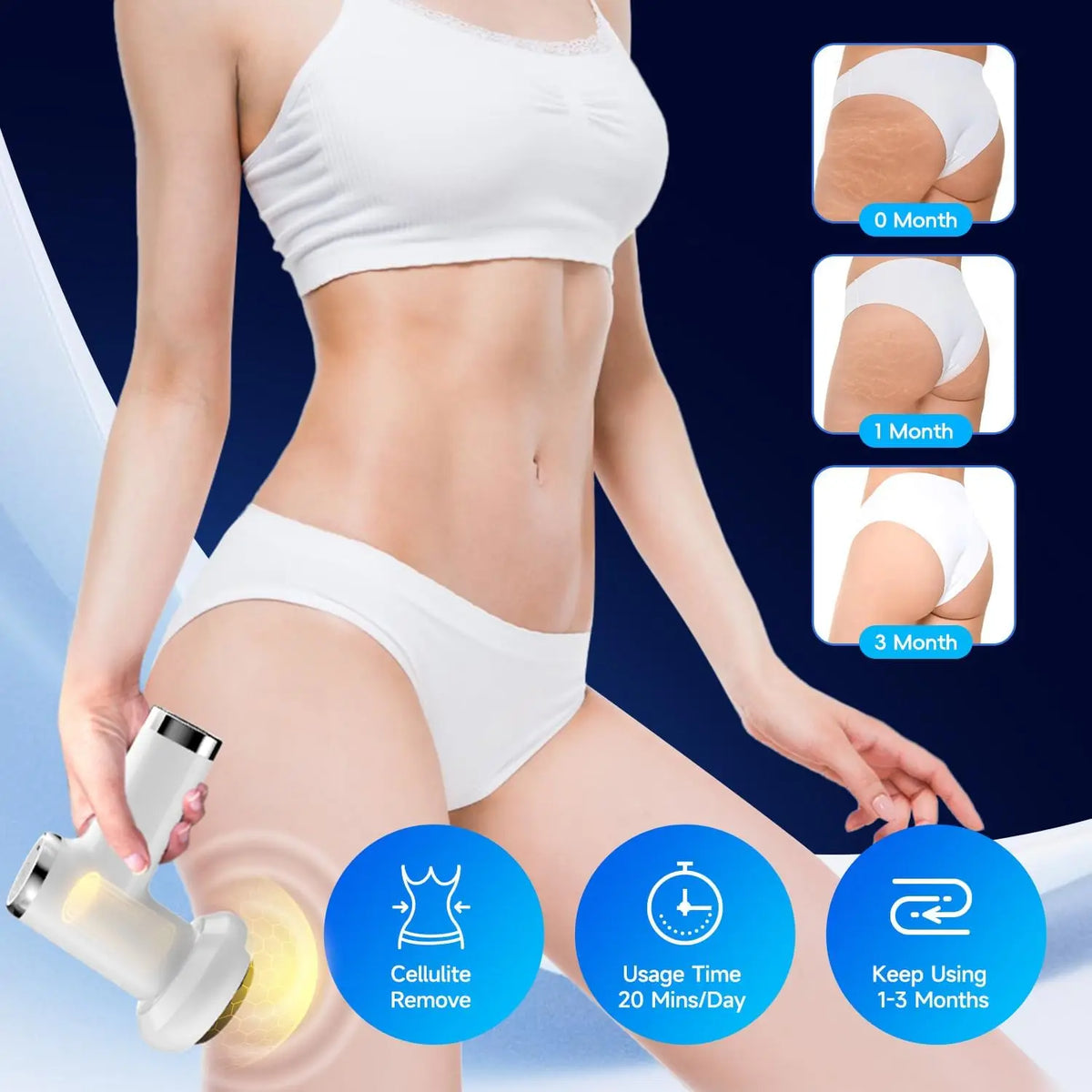 Handheld Body Sculpting Massager – Heat, 6 Levels & 5 Heads
