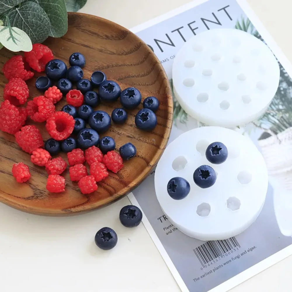 3D Fruit Silicone Mold – Blueberry Raspberry Candle & Baking