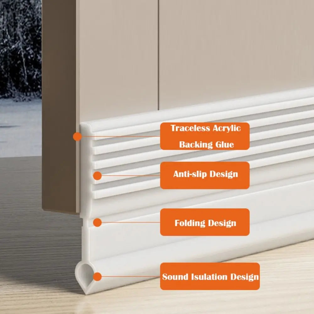 Soundproof Door Bottom Sealing Strip Self-adhesive Insect Prevention