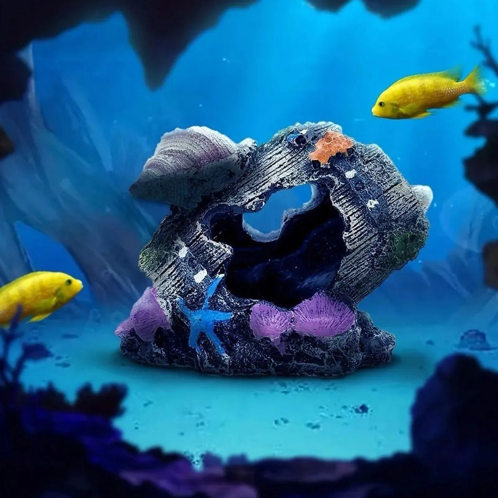 Aquarium Barrel Cave Resin Ornament | Fish Tank Décor
