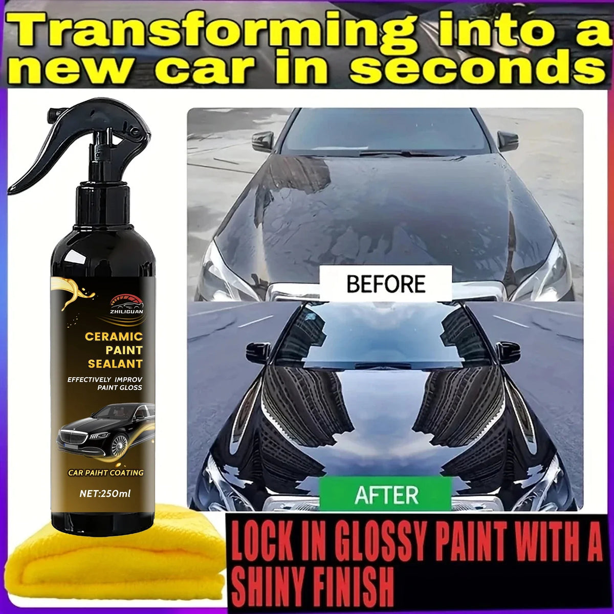 Ceramic Coating Quick Coat Spray – Waterless Wash & Wax Sealant