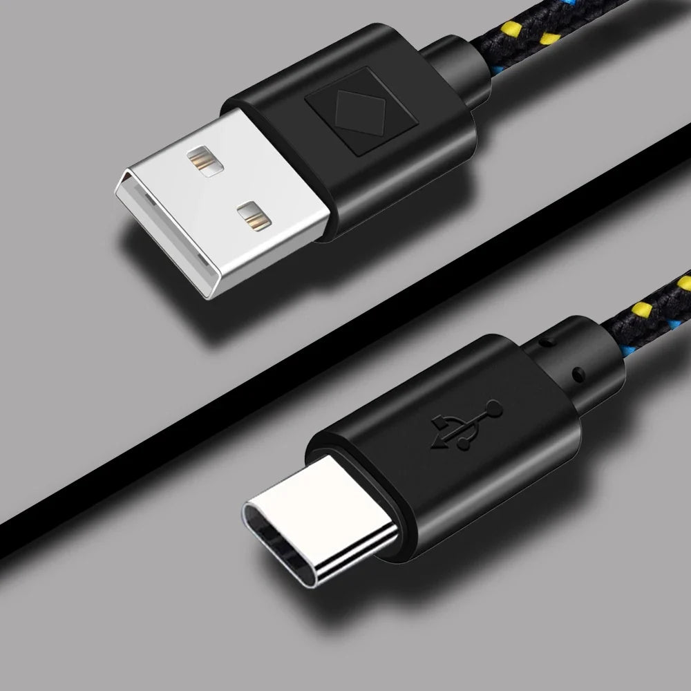 Nylon USB-C Fast Charging Cable 1M 2M 3M | Samsung Huawei