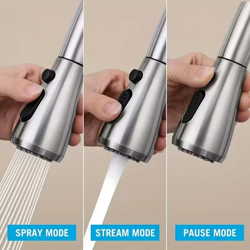 Pull-Down Kitchen Faucet Single Handle High Arc Brushed Nickel