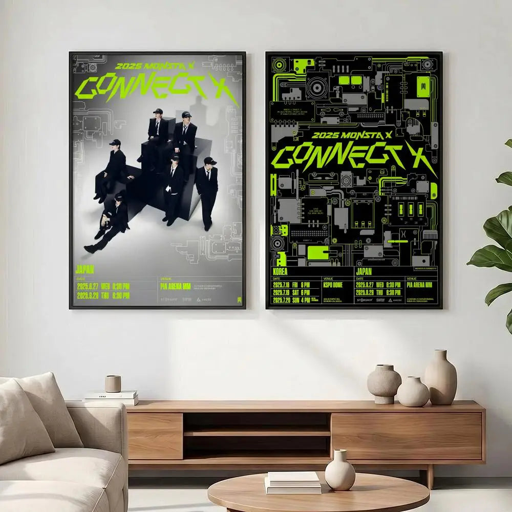 Monsta X HD Wall Poster – Waterproof Sticky K-Pop Room Decor