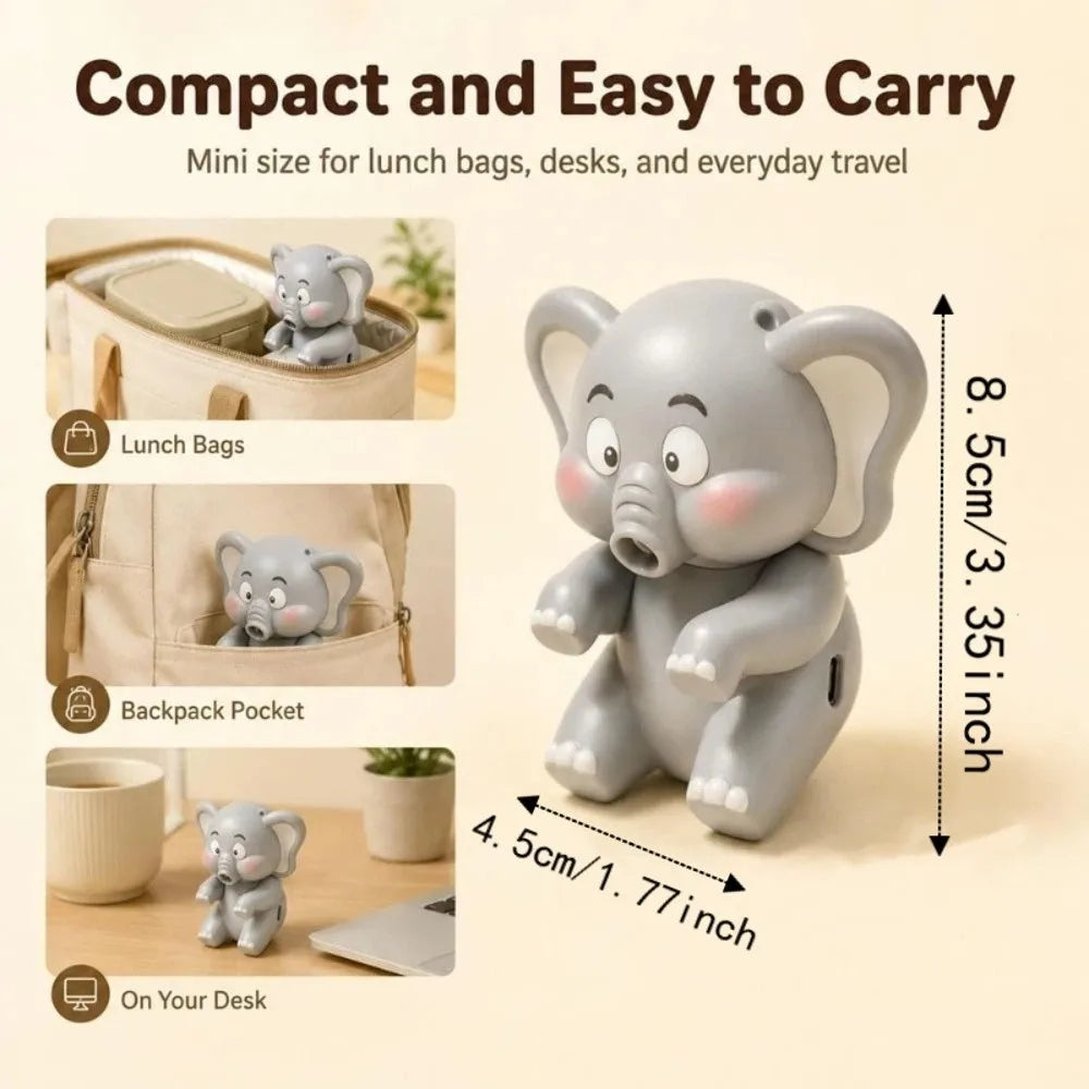 Mini Clip-On Food Cooling Fan – USB-C Elephant Design