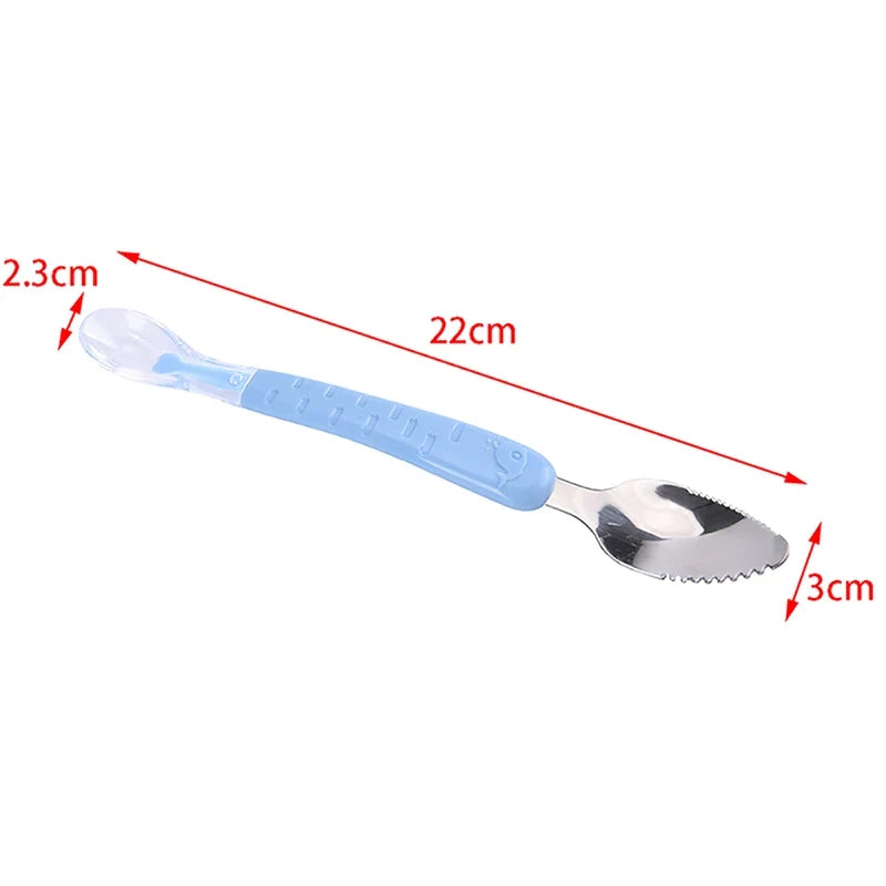 Double-Head Baby Feeding Spoon – BPA-Free Silicone & Steel