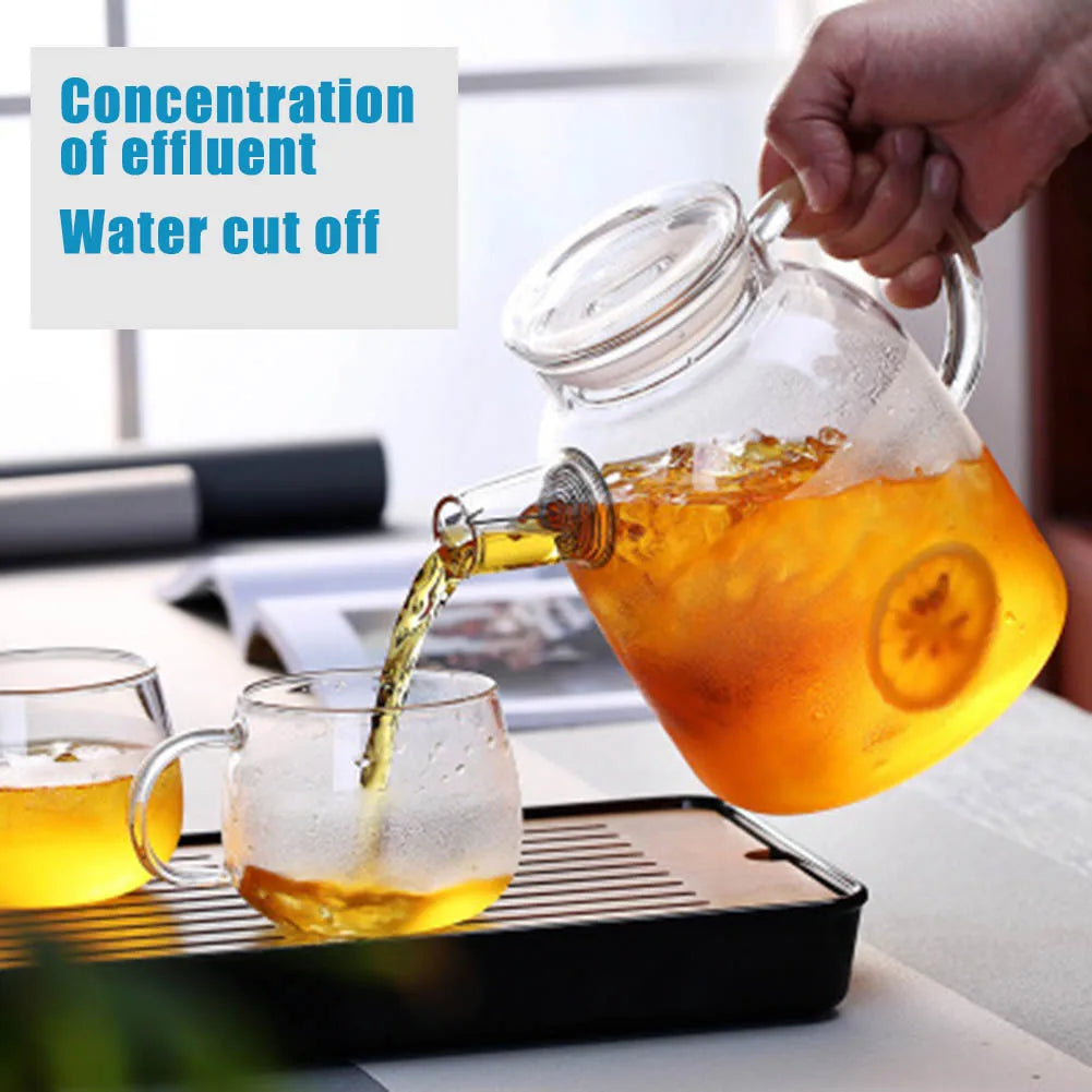 Borosilicate Glass Teapot 1L/1.6L – Heat-Resistant Clear Kettle