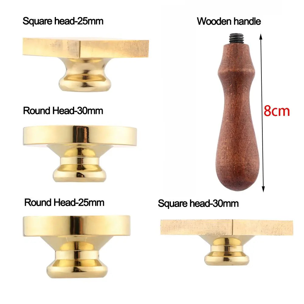 Retro Brass Sealing Wax Stamps Head Wooden Stamp Handle Rosewood Seal